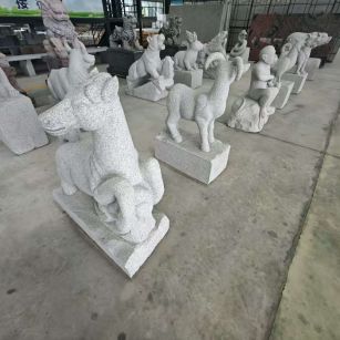 盘锦芝麻白雕刻 十二生肖 异形雕刻