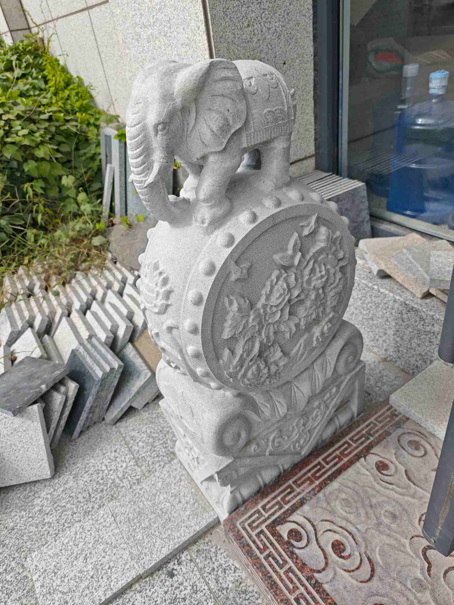 盘锦芝麻白抱鼓石 庭院抱鼓石