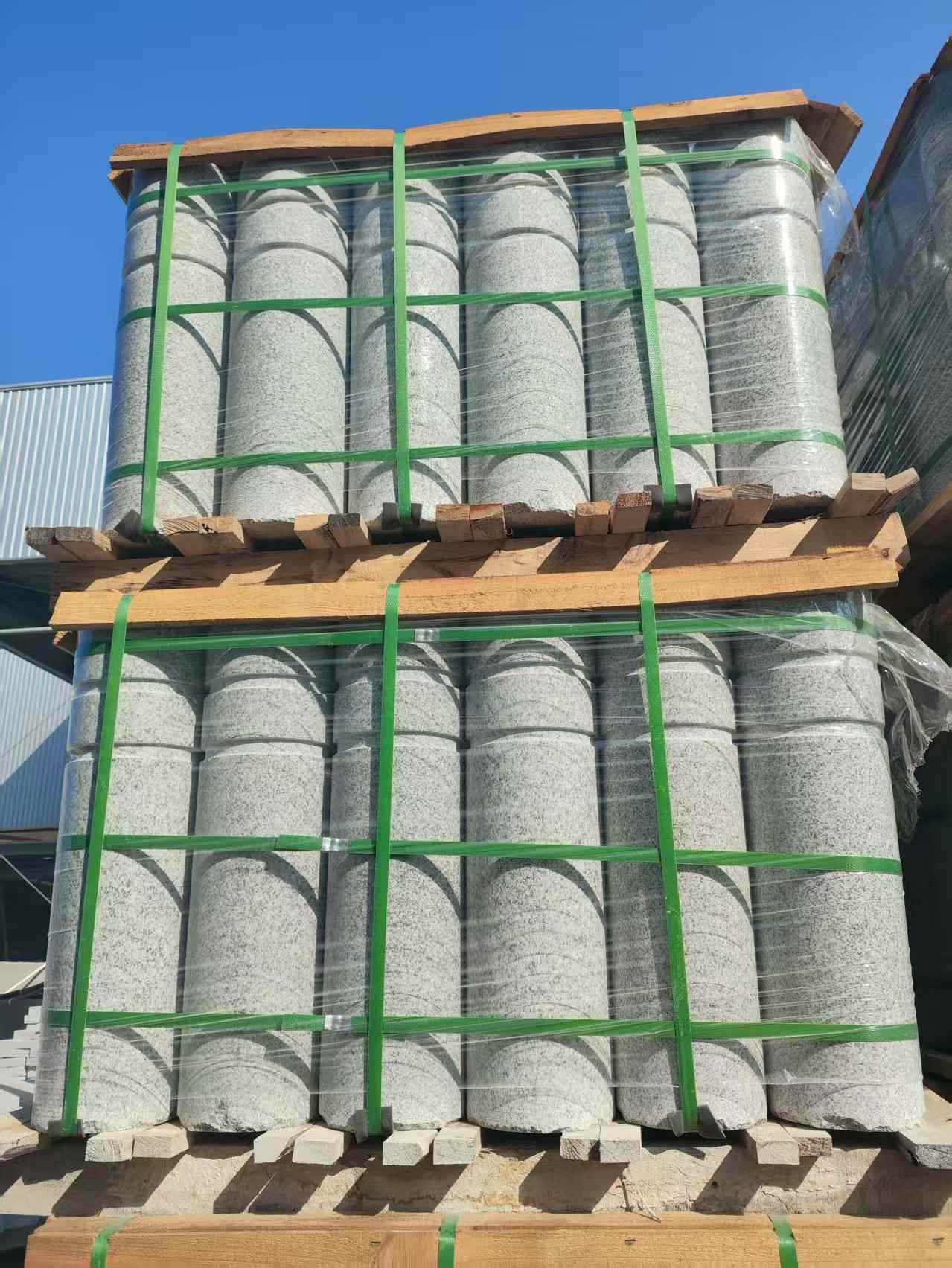 盘锦挡车柱芝麻白 挡车石