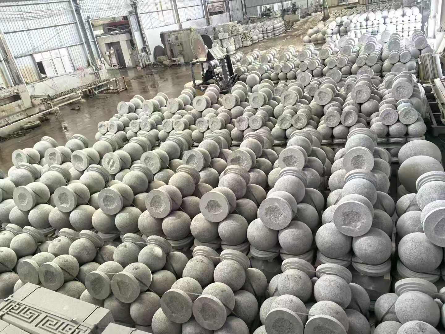 盘锦芝麻白圆球 石球 挡车球